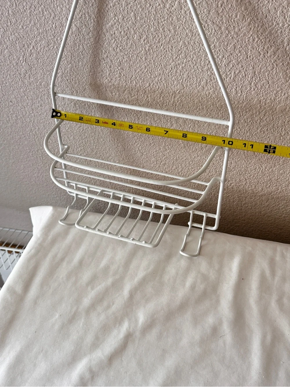 White Hanging Shower Caddy - Steel Bath Organizer